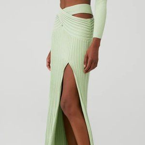 Sovere Mint Slit Midi Skirt
